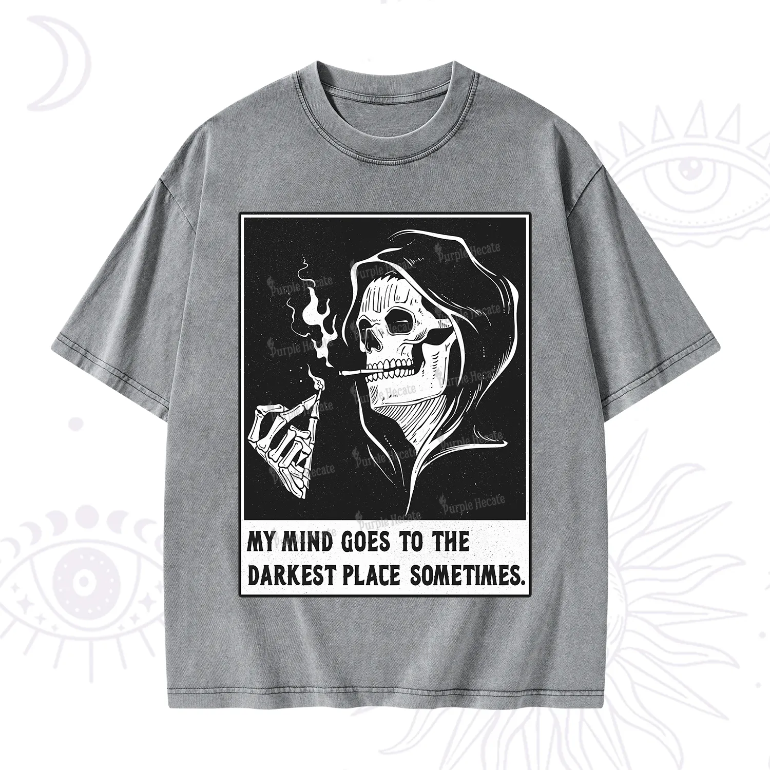 Purplehecate My Mind Goes To The Darkest Place Sometimes Washed T-Shirt