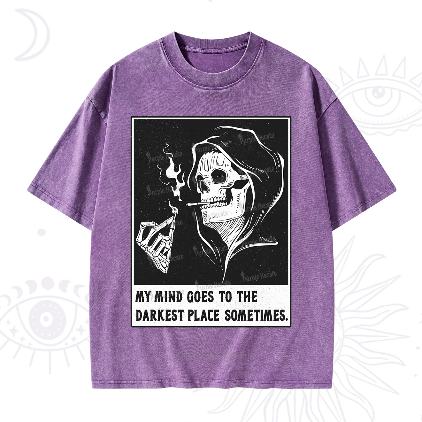 Purplehecate My Mind Goes To The Darkest Place Sometimes Washed T-Shirt