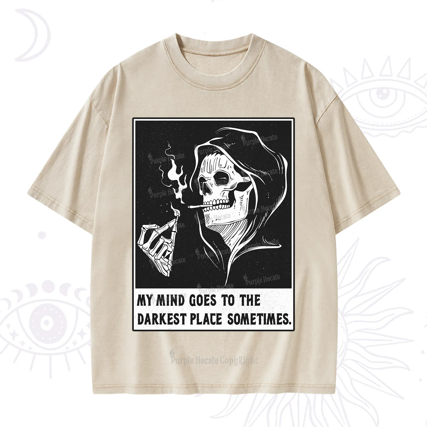 Purplehecate My Mind Goes To The Darkest Place Sometimes Washed T-Shirt