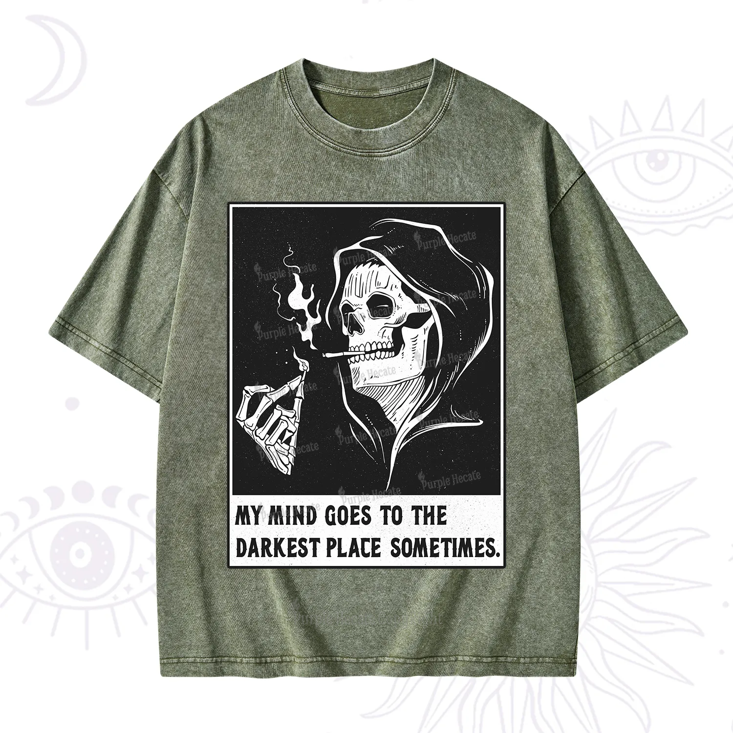 Purplehecate My Mind Goes To The Darkest Place Sometimes Washed T-Shirt