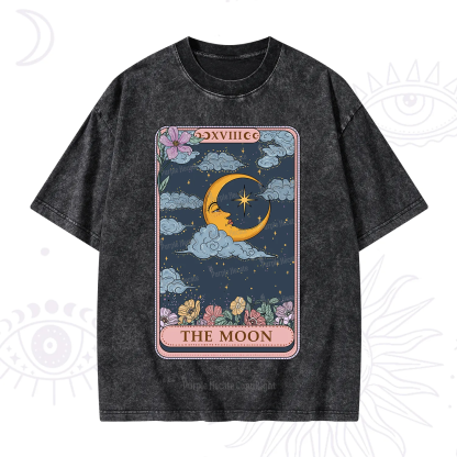 Purplehecate The Moon Tarot Card Washed T-Shirt