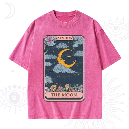 Purplehecate The Moon Tarot Card Washed T-Shirt