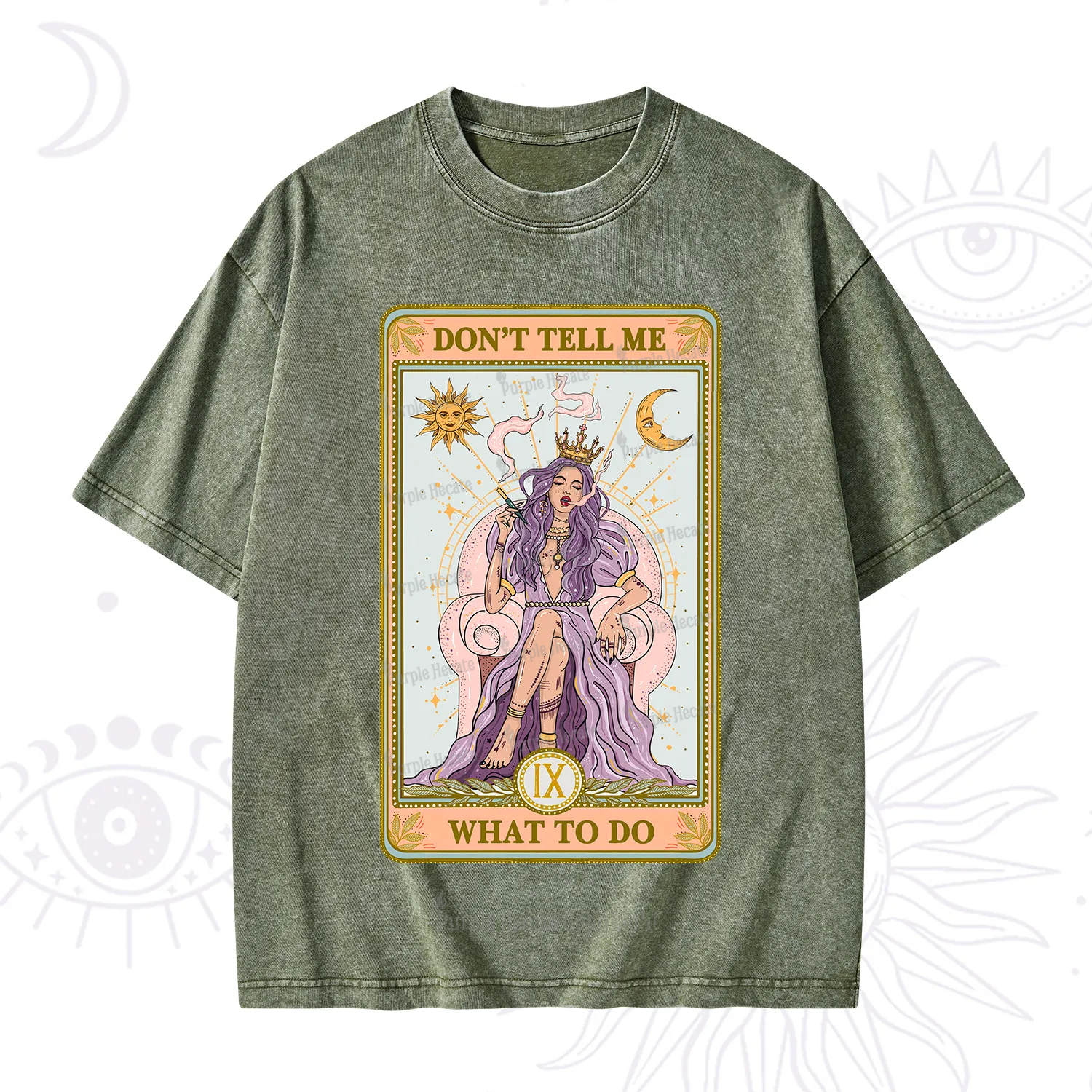 Purplehecate The Don't Tell Me What To Do Oracle Card Washed T-Shirt