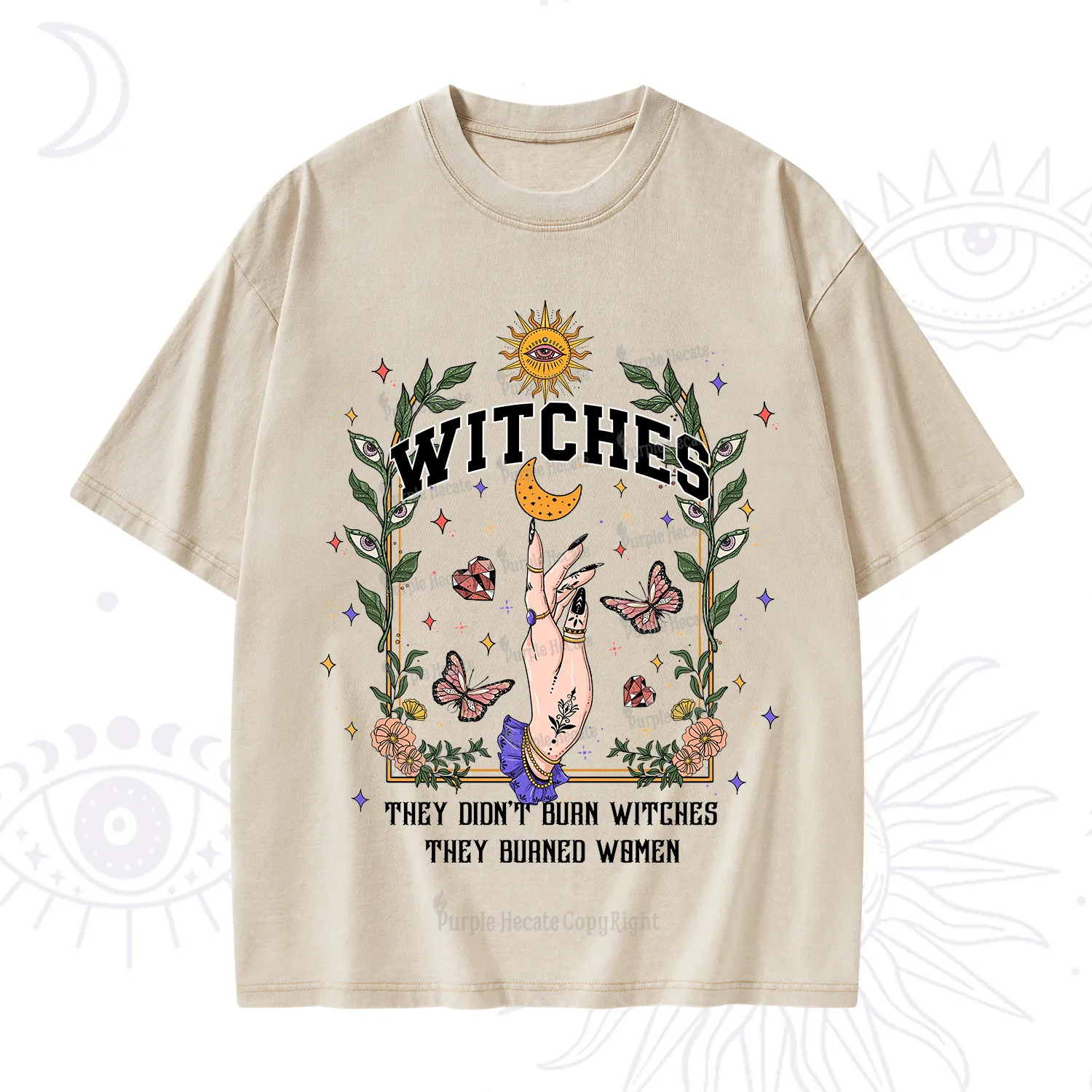 Purplehecate They Didn't Burn Witches They Burned Women Washed T-Shirt