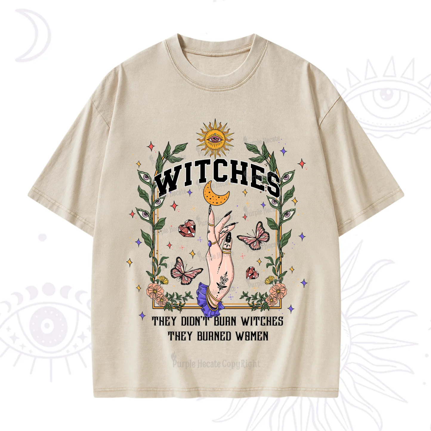 Purplehecate They Didn't Burn Witches They Burned Women Washed T-Shirt