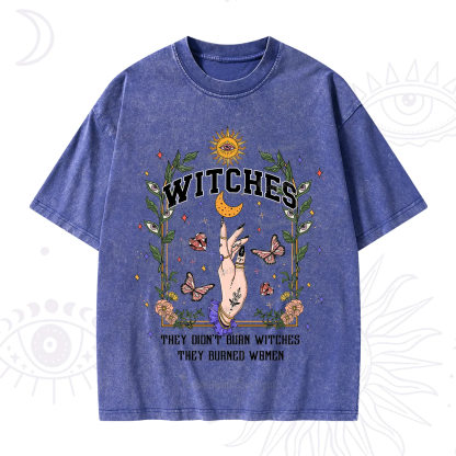 Purplehecate They Didn't Burn Witches They Burned Women Washed T-Shirt
