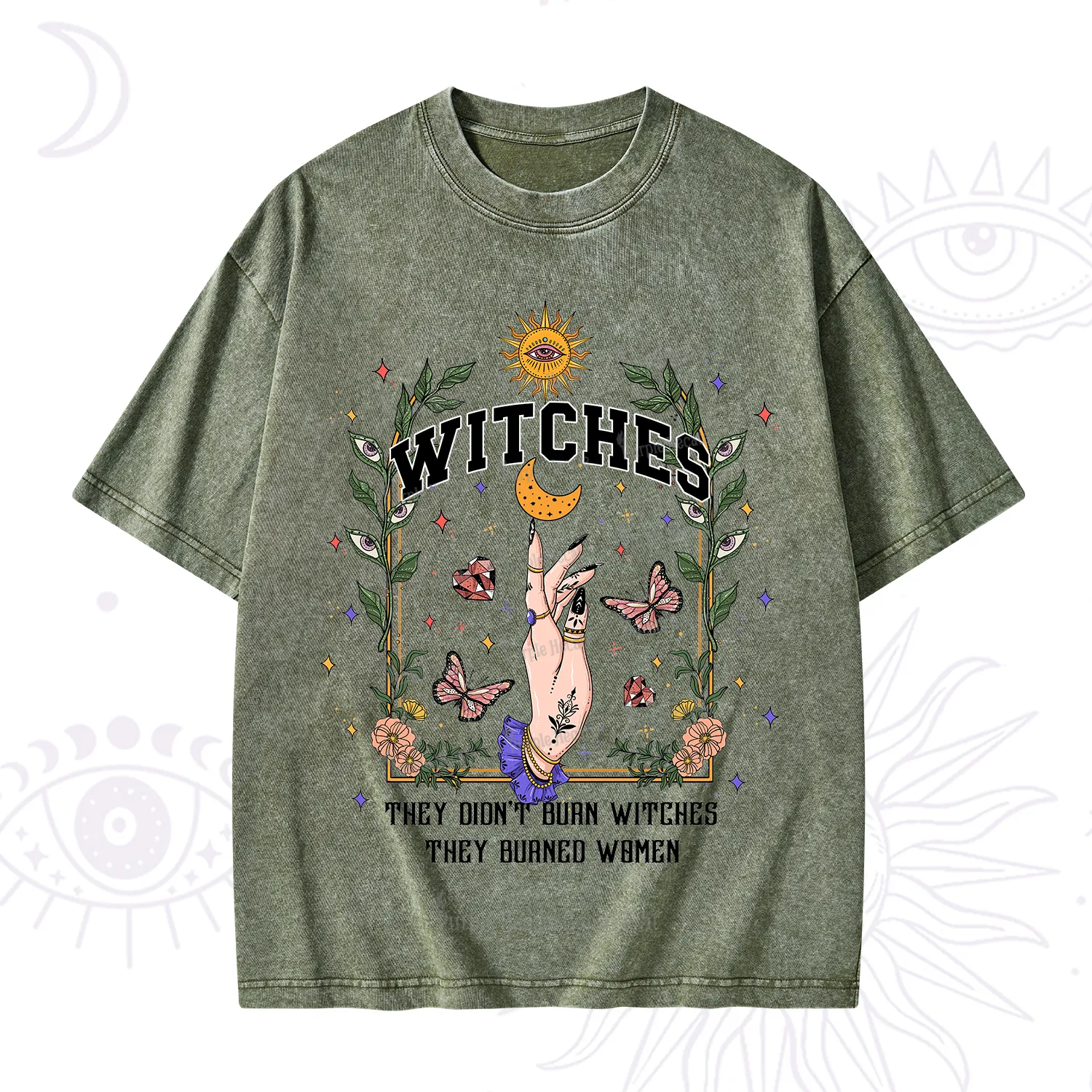 Purplehecate They Didn't Burn Witches They Burned Women Washed T-Shirt