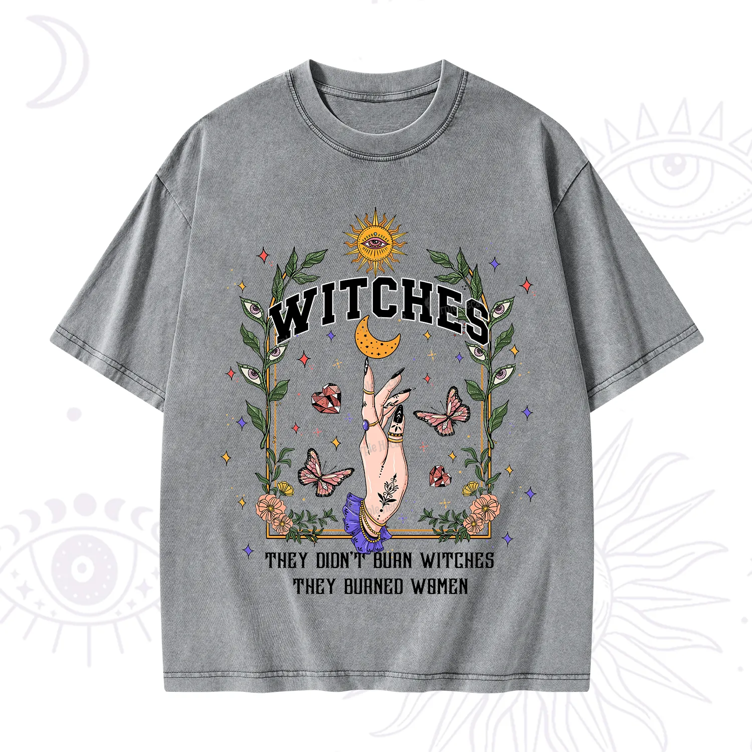 Purplehecate They Didn't Burn Witches They Burned Women Washed T-Shirt