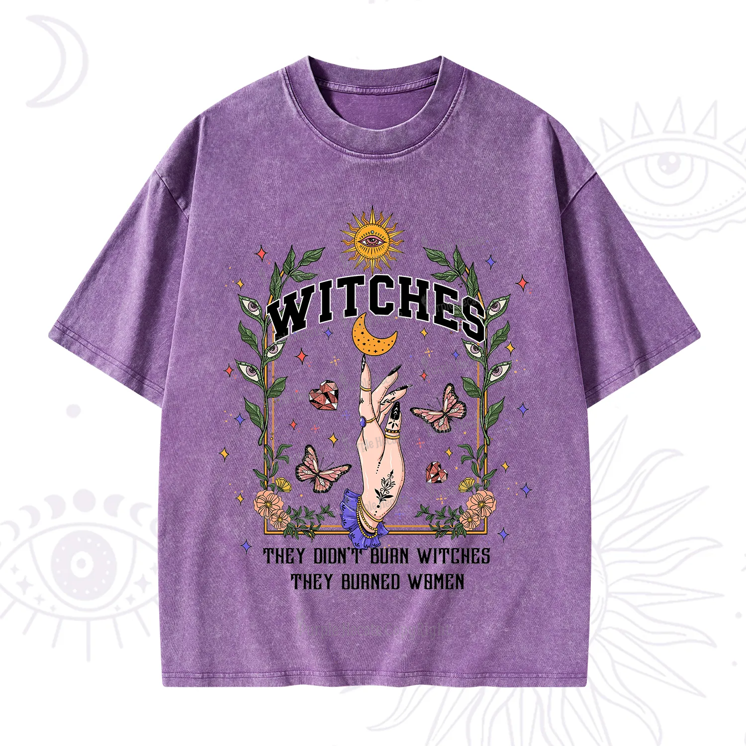 Purplehecate They Didn't Burn Witches They Burned Women Washed T-Shirt
