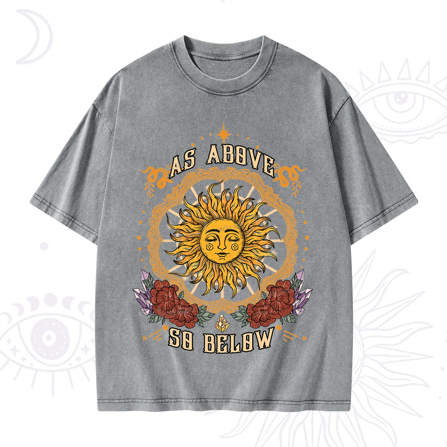 Purplehecate As Above So Below Washed T-Shirt