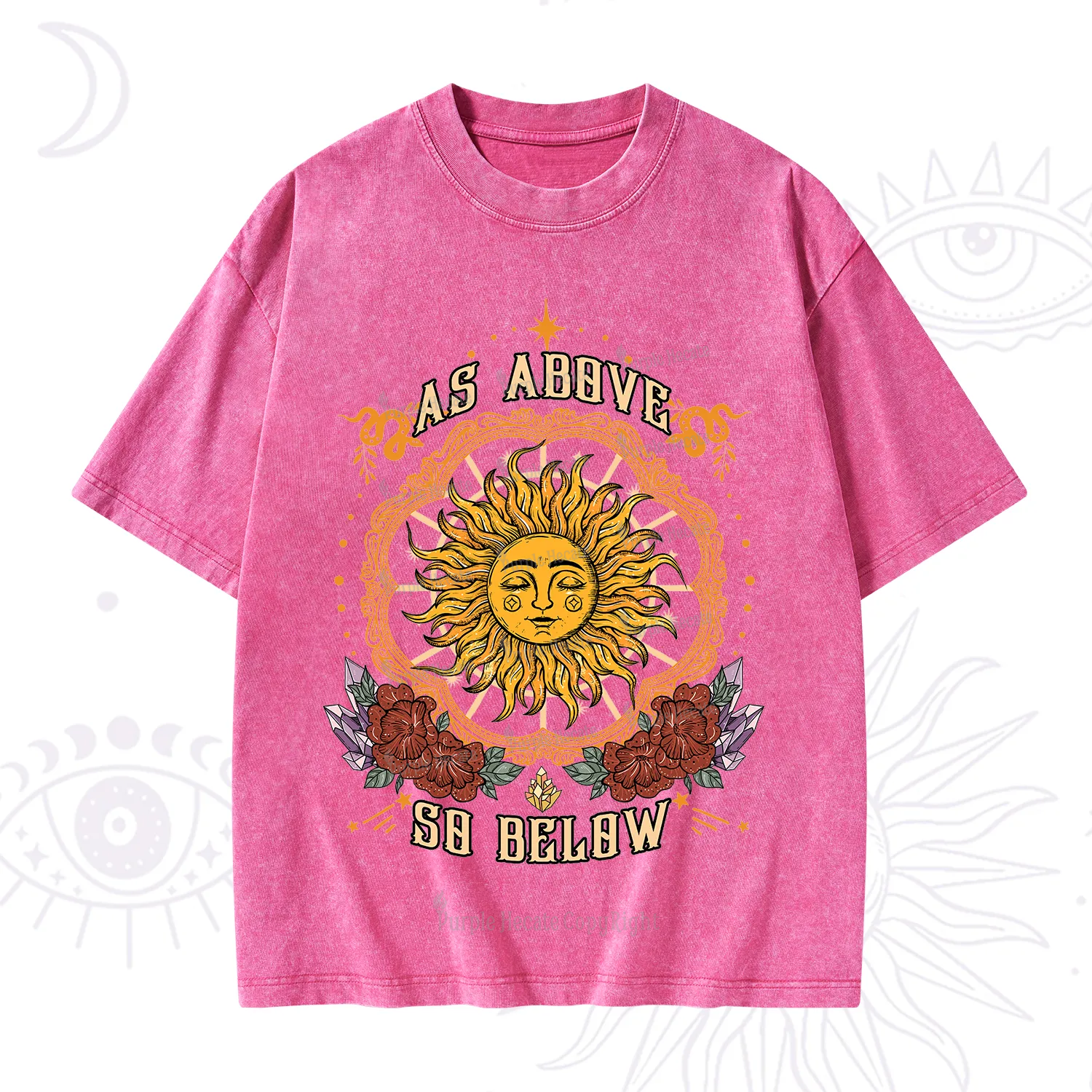 Purplehecate As Above So Below Washed T-Shirt