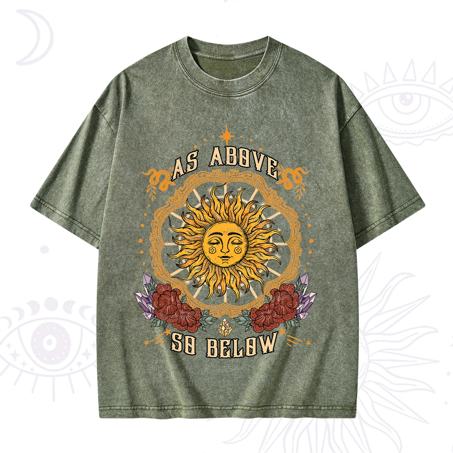 Purplehecate As Above So Below Washed T-Shirt