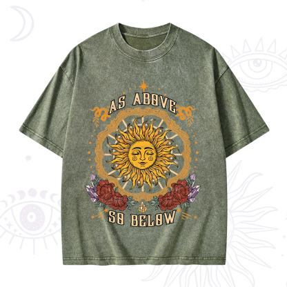 Purplehecate As Above So Below Washed T-Shirt