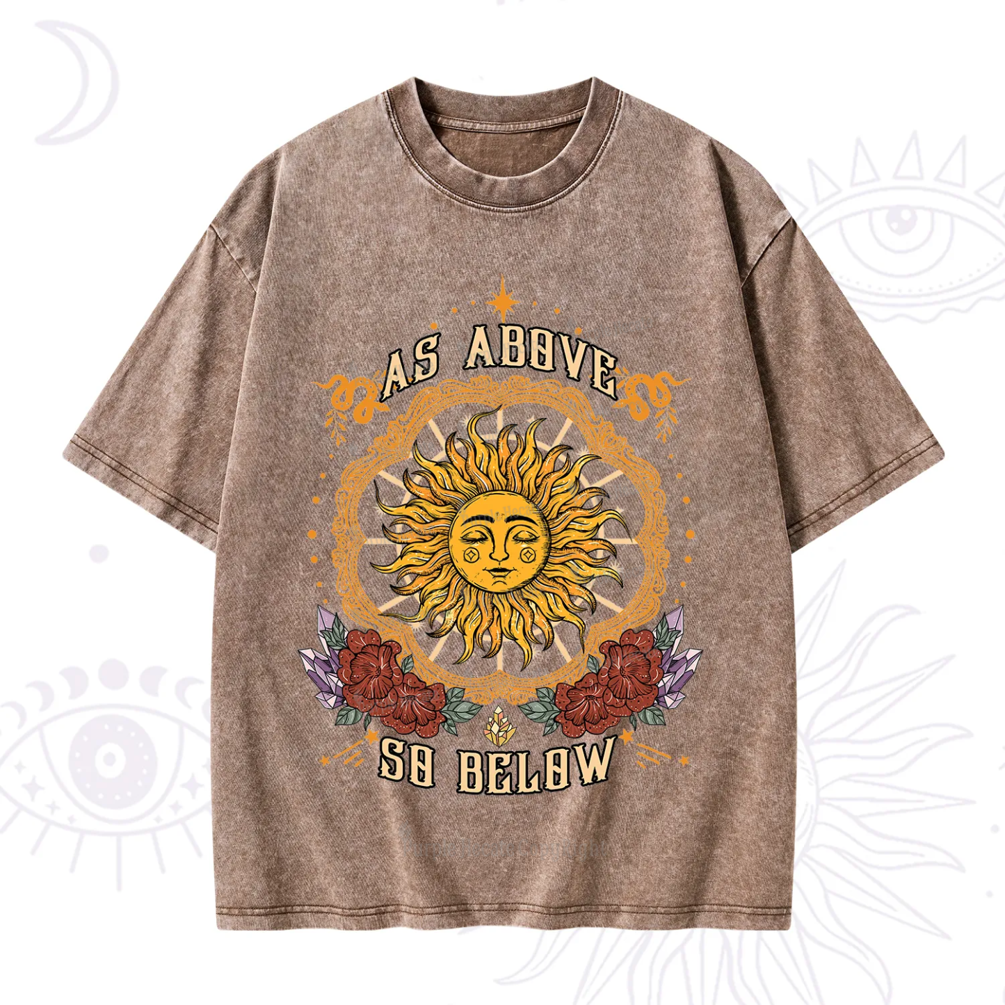 Purplehecate As Above So Below Washed T-Shirt