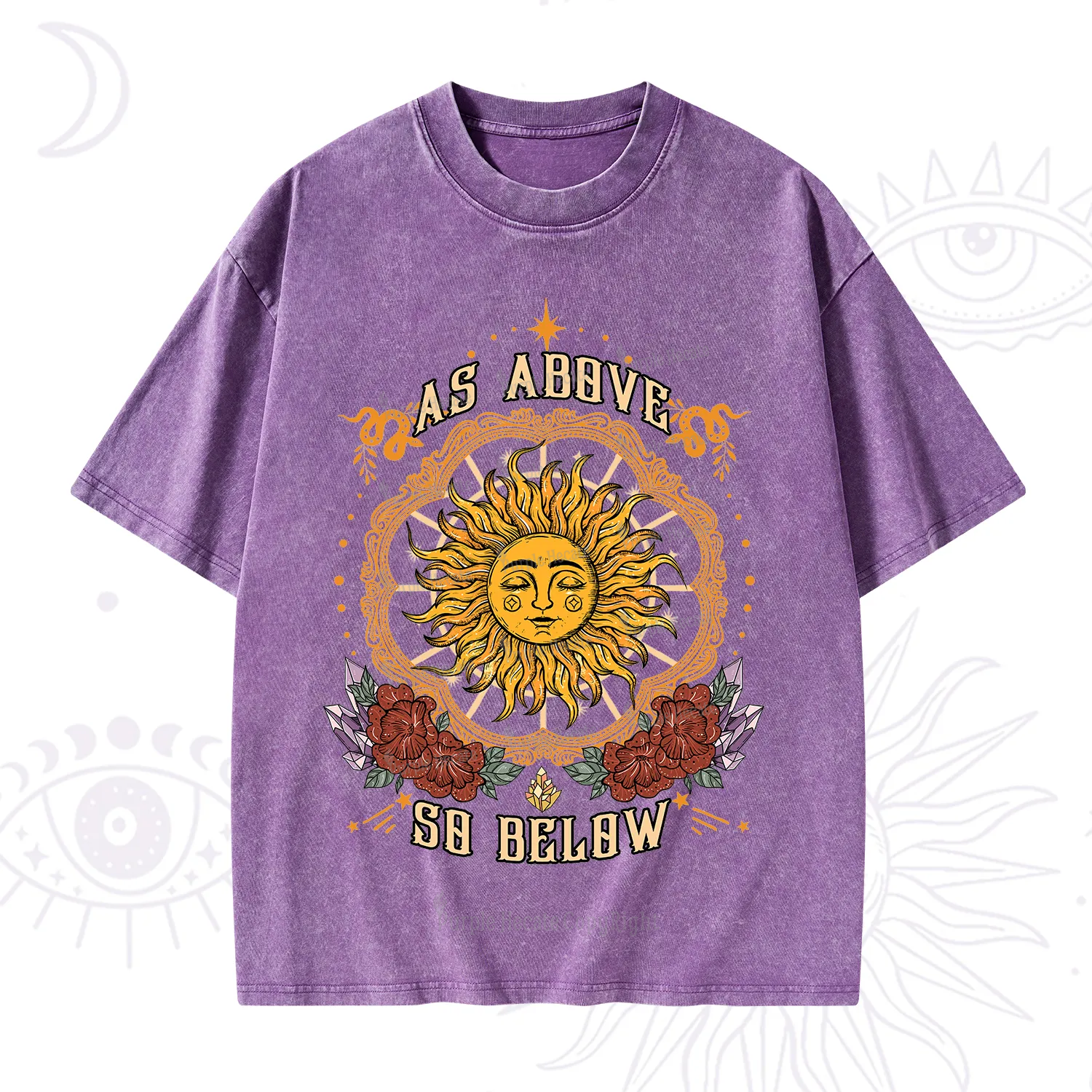Purplehecate As Above So Below Washed T-Shirt