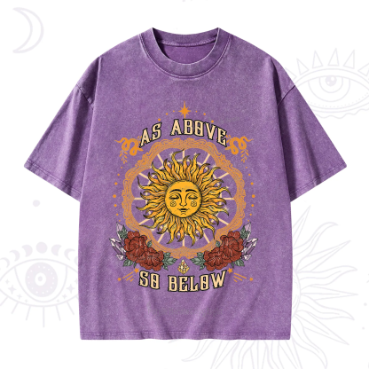 Purplehecate As Above So Below Washed T-Shirt