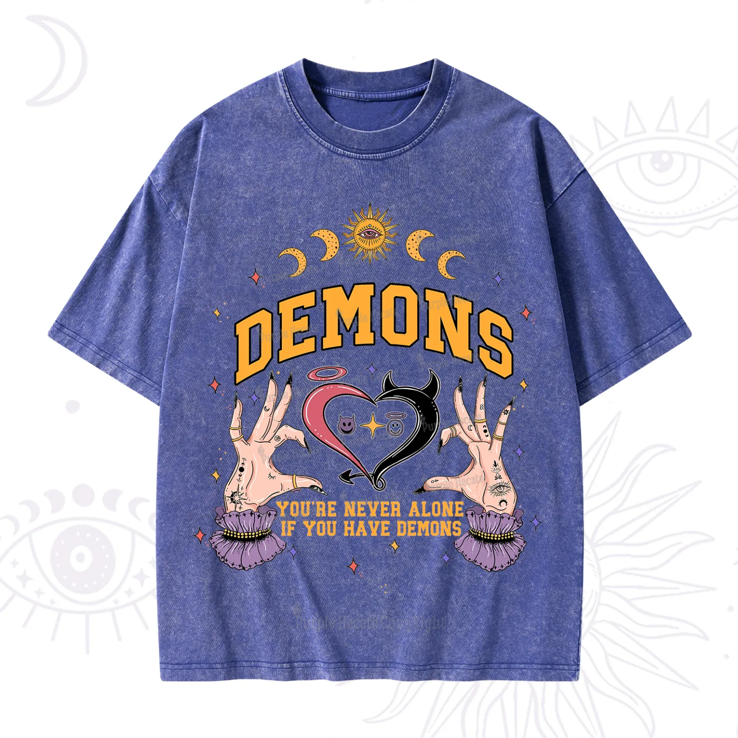 Purplehecate You're Never Alone If You Have Demons Washed T-Shirt