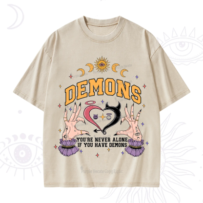 Purplehecate You're Never Alone If You Have Demons Washed T-Shirt