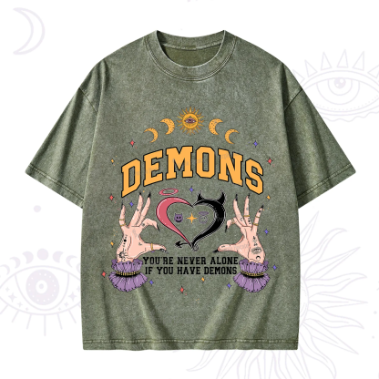 Purplehecate You're Never Alone If You Have Demons Washed T-Shirt