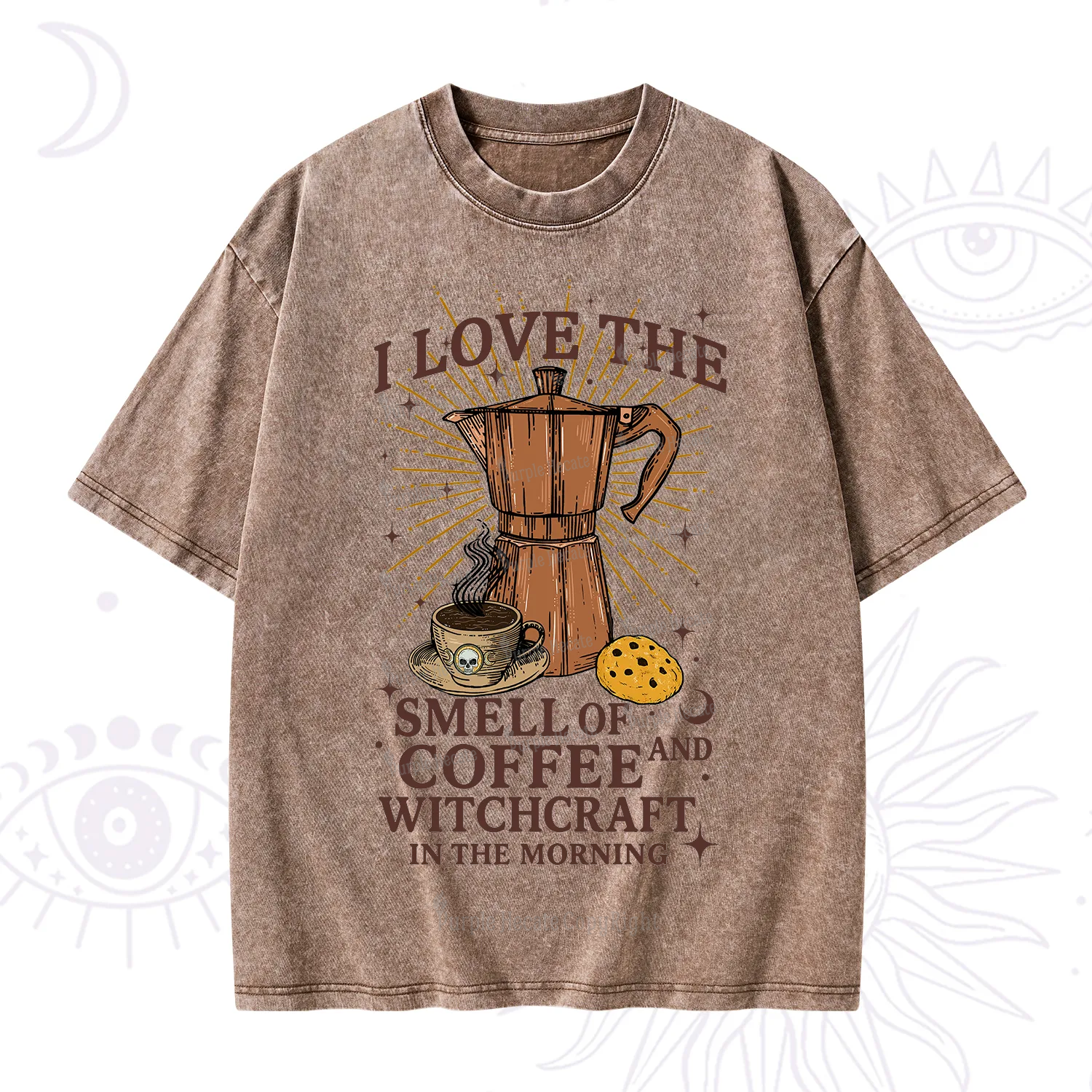 Purplehecate I Love The Smell Of Coffee And Witchcraft In The Morning Washed T-Shirt