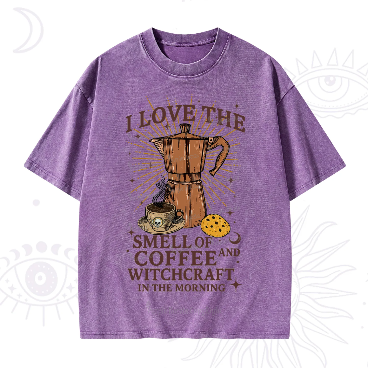 Purplehecate I Love The Smell Of Coffee And Witchcraft In The Morning Washed T-Shirt