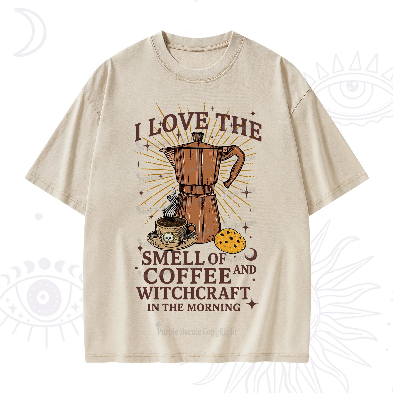 Purplehecate I Love The Smell Of Coffee And Witchcraft In The Morning Washed T-Shirt