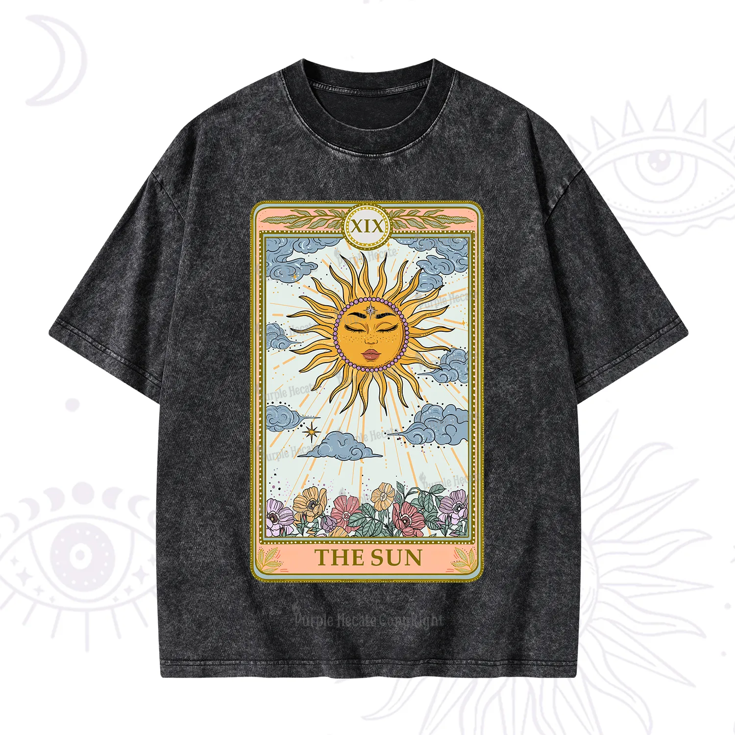 Purplehecate The Sun Tarot Washed T-Shirt