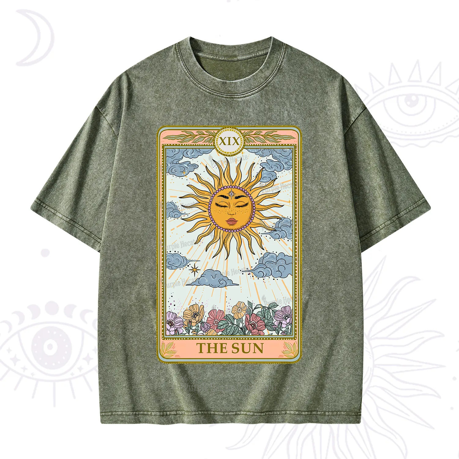 Purplehecate The Sun Tarot Washed T-Shirt