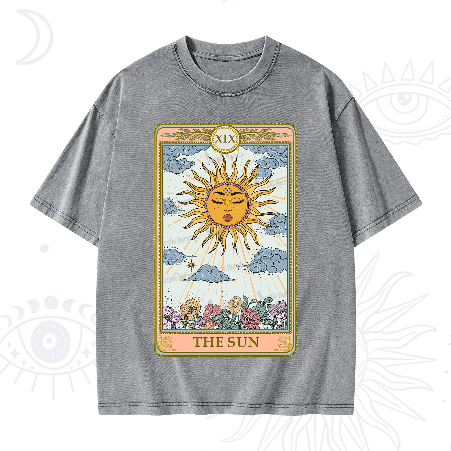 Purplehecate The Sun Tarot Washed T-Shirt