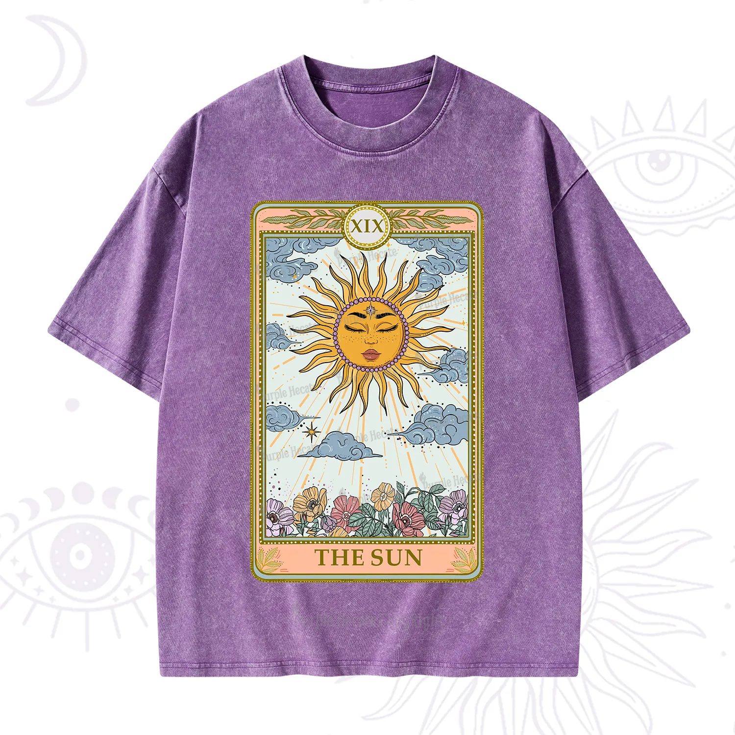 Purplehecate The Sun Tarot Washed T-Shirt