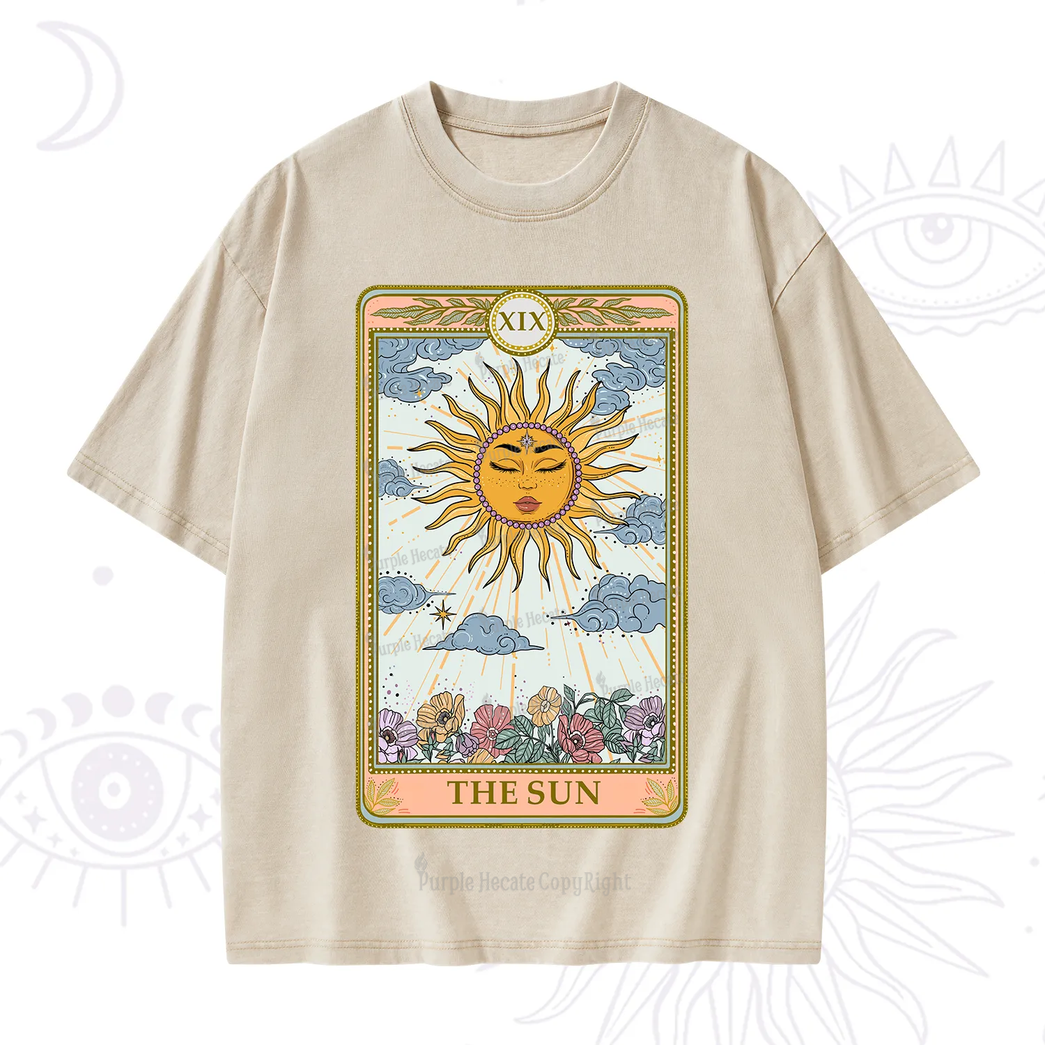 Purplehecate The Sun Tarot Washed T-Shirt