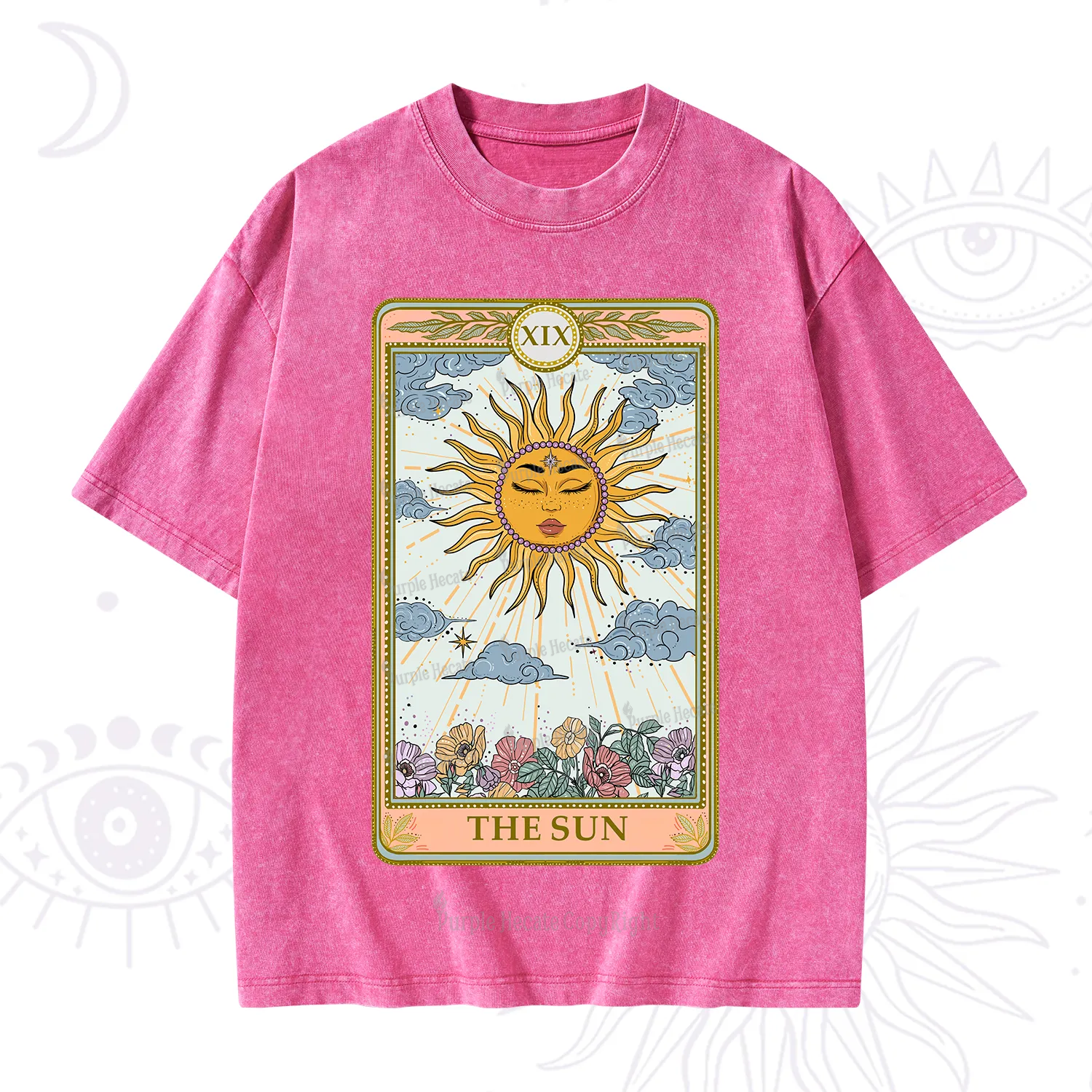 Purplehecate The Sun Tarot Washed T-Shirt