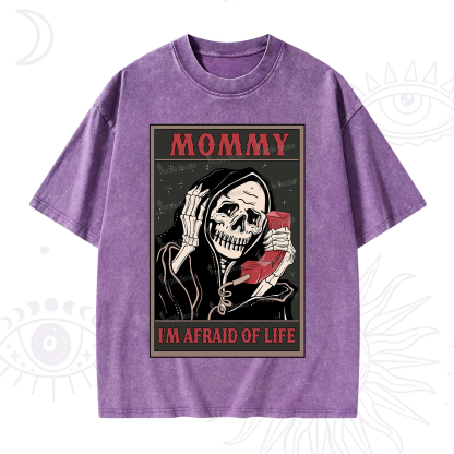 Purplehecate The Mommy I'm Afraid Of Life Oracle Card Washed T-Shirt