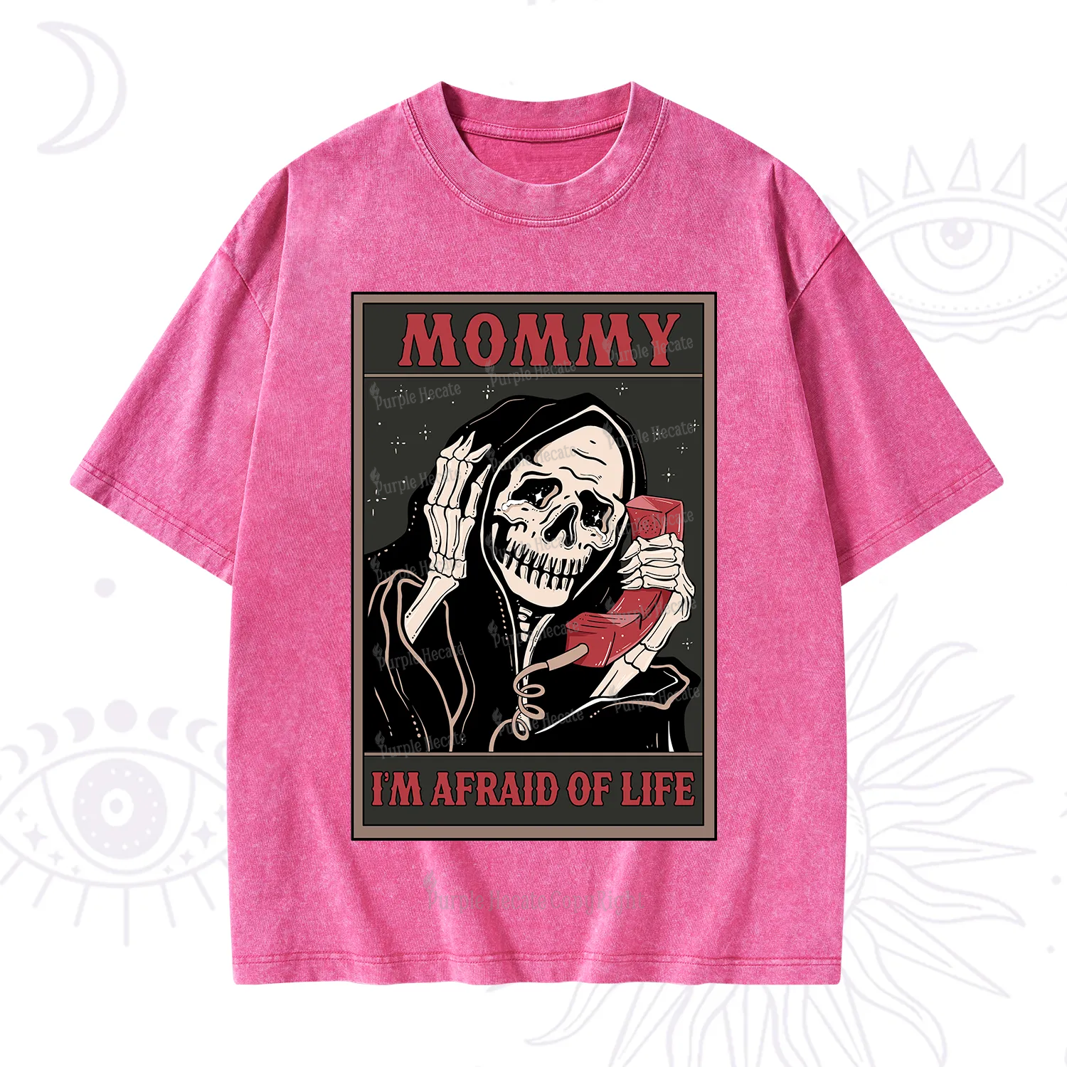 Purplehecate The Mommy I'm Afraid Of Life Oracle Card Washed T-Shirt