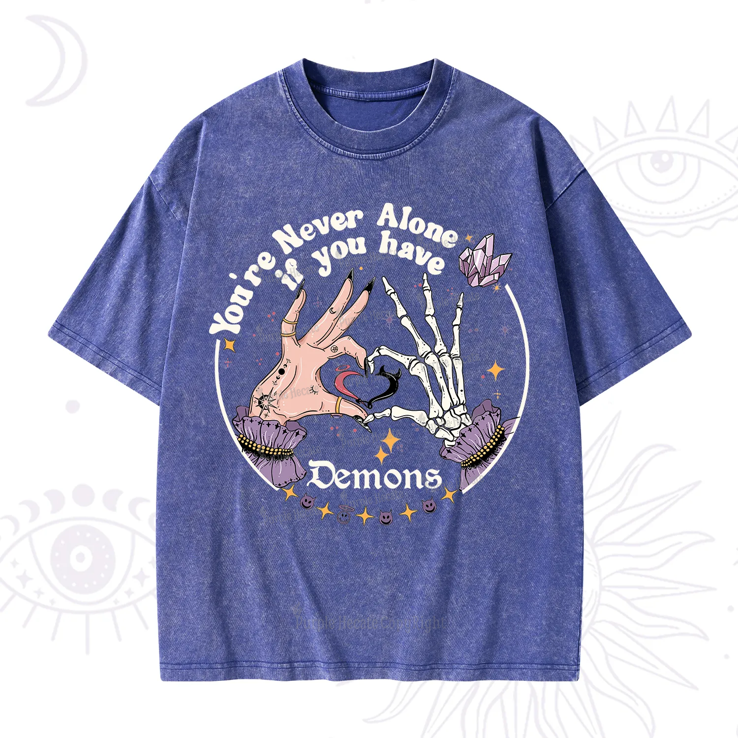 Purplehecate You're Never Alone If You Have Demons Washed T-Shirt