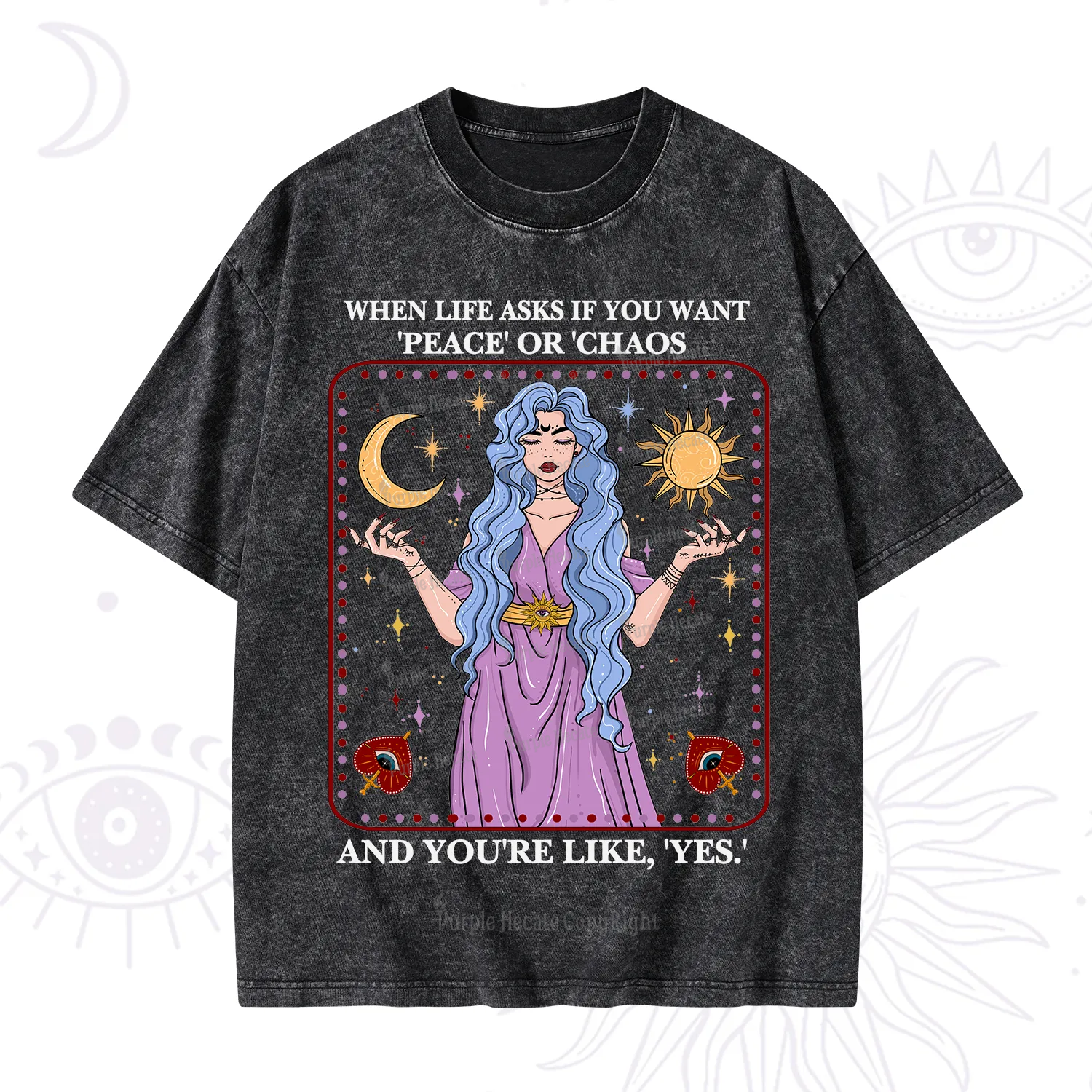 Purplehecate Peace Or Chaos Washed T-Shirt