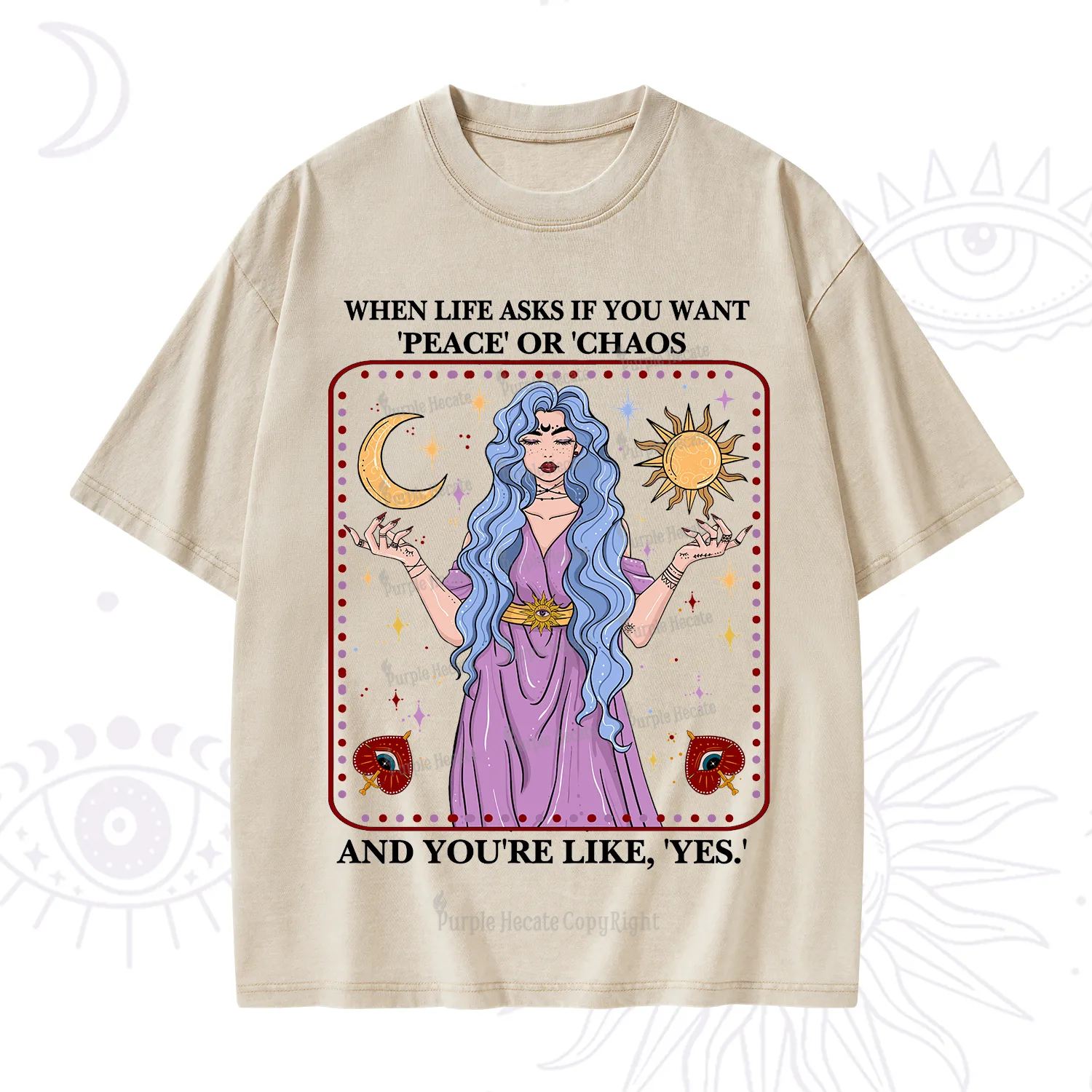 Purplehecate Peace Or Chaos Washed T-Shirt