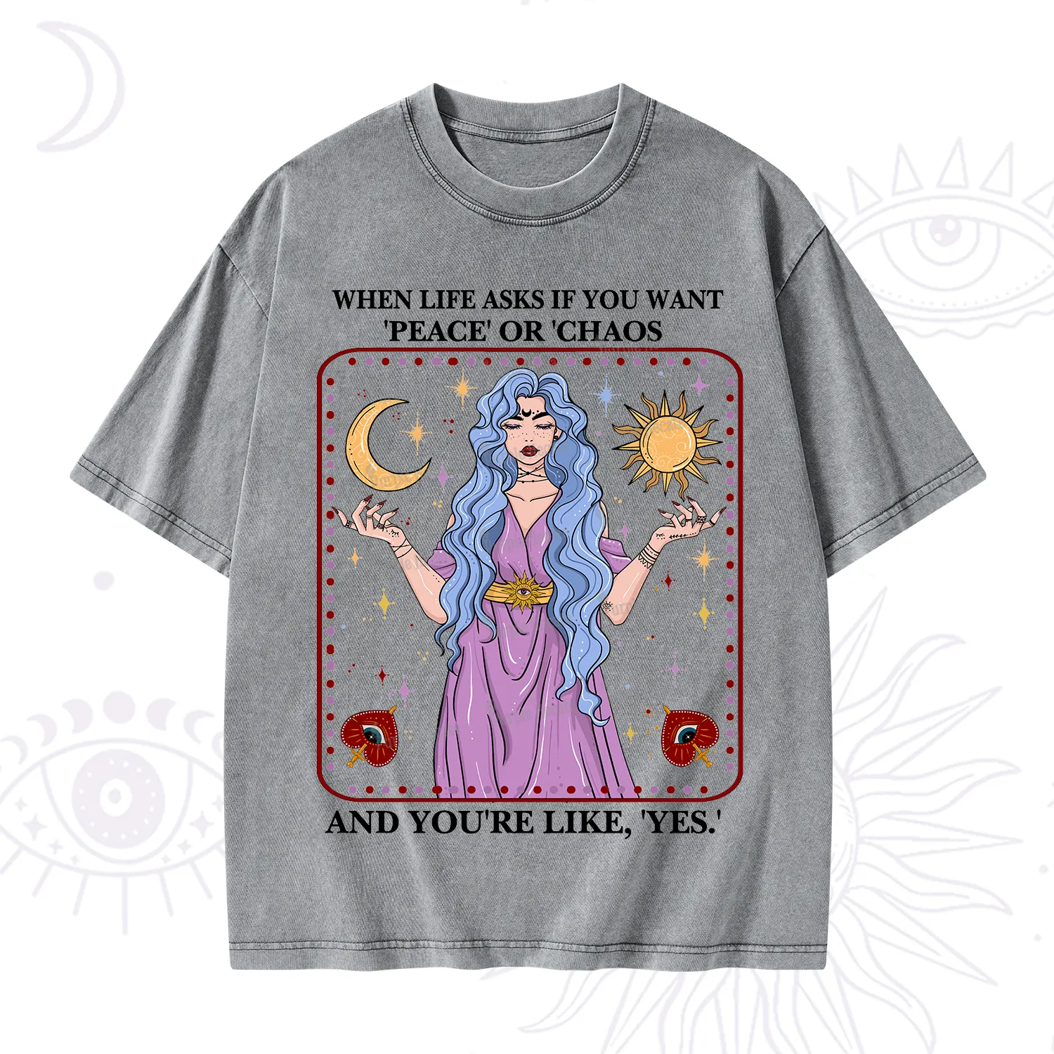 Purplehecate Peace Or Chaos Washed T-Shirt