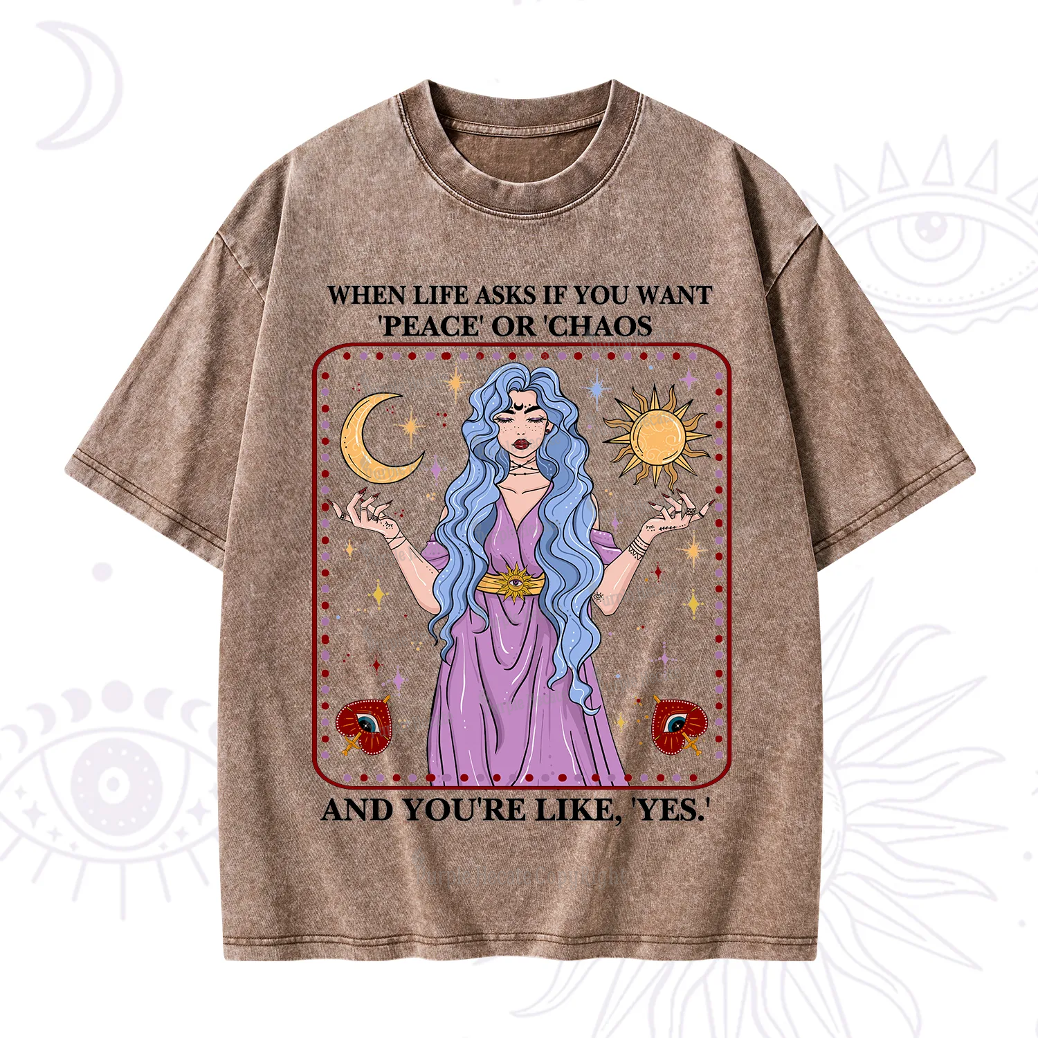 Purplehecate Peace Or Chaos Washed T-Shirt