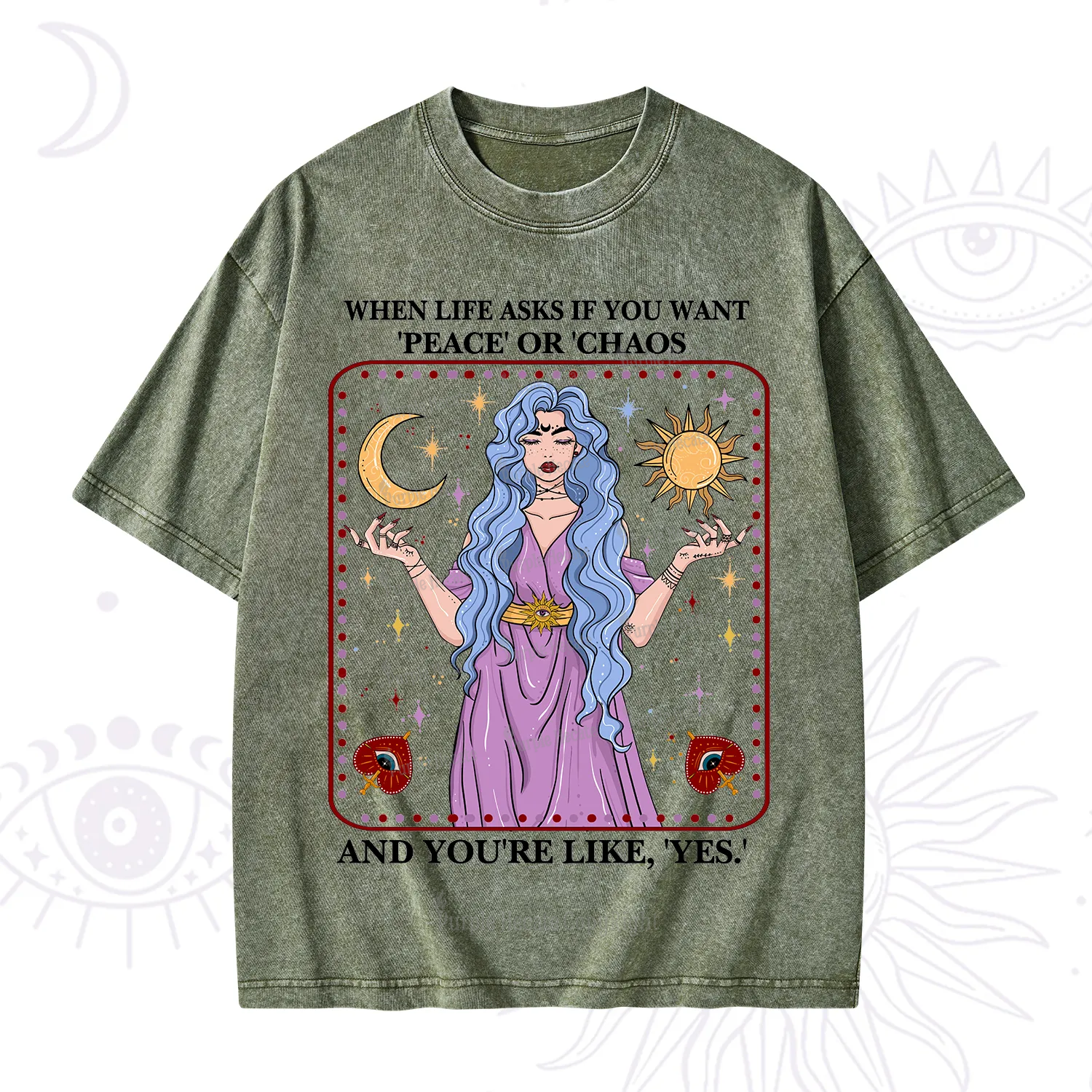 Purplehecate Peace Or Chaos Washed T-Shirt