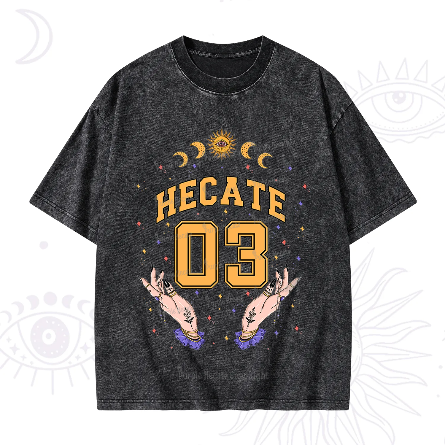 Purplehecate Hecate Moonlight Sorcery Washed T-Shirt