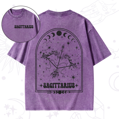Purplehecate Zodiac Sagittarius Under the Stars Washed T-Shirt