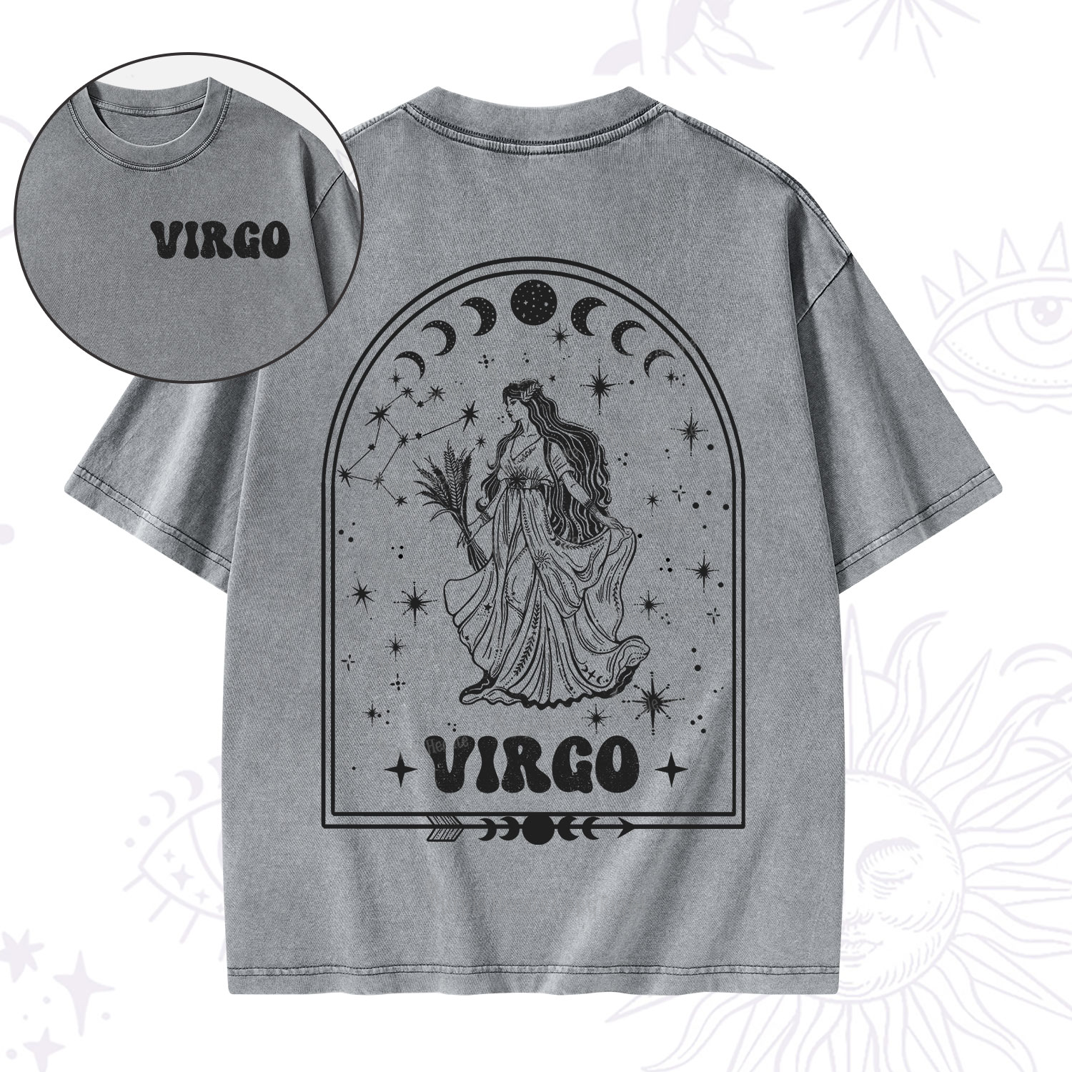 Purplehecate Zodiac Virgo Under the Stars Washed T-Shirt