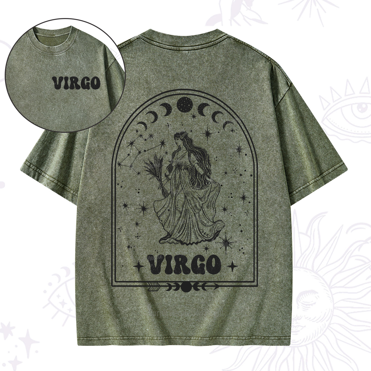 Purplehecate Zodiac Virgo Under the Stars Washed T-Shirt