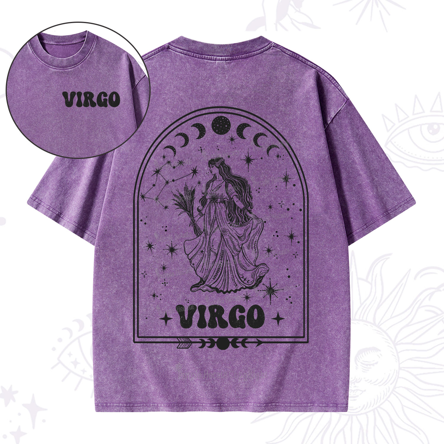 Purplehecate Zodiac Virgo Under the Stars Washed T-Shirt