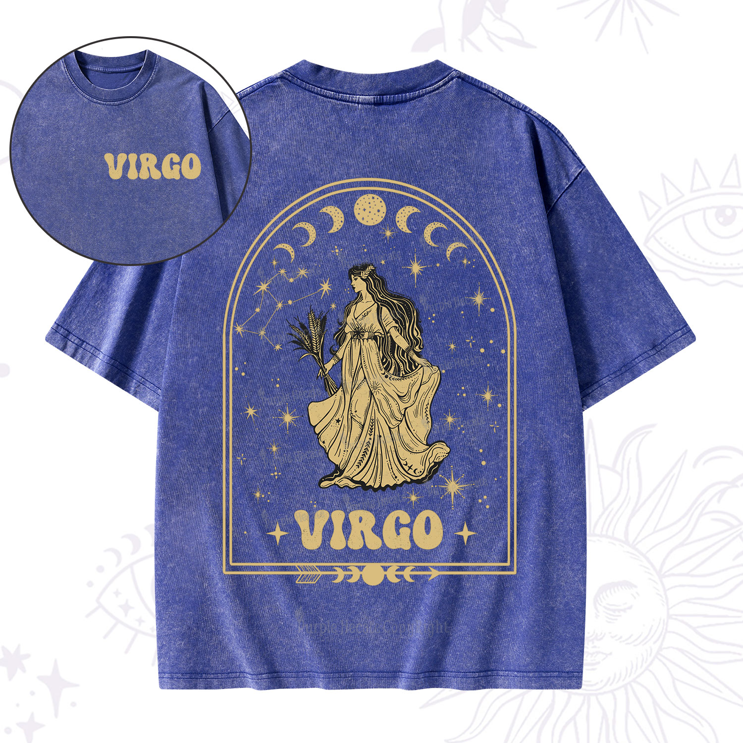 Purplehecate Zodiac Virgo Under the Stars Washed T-Shirt
