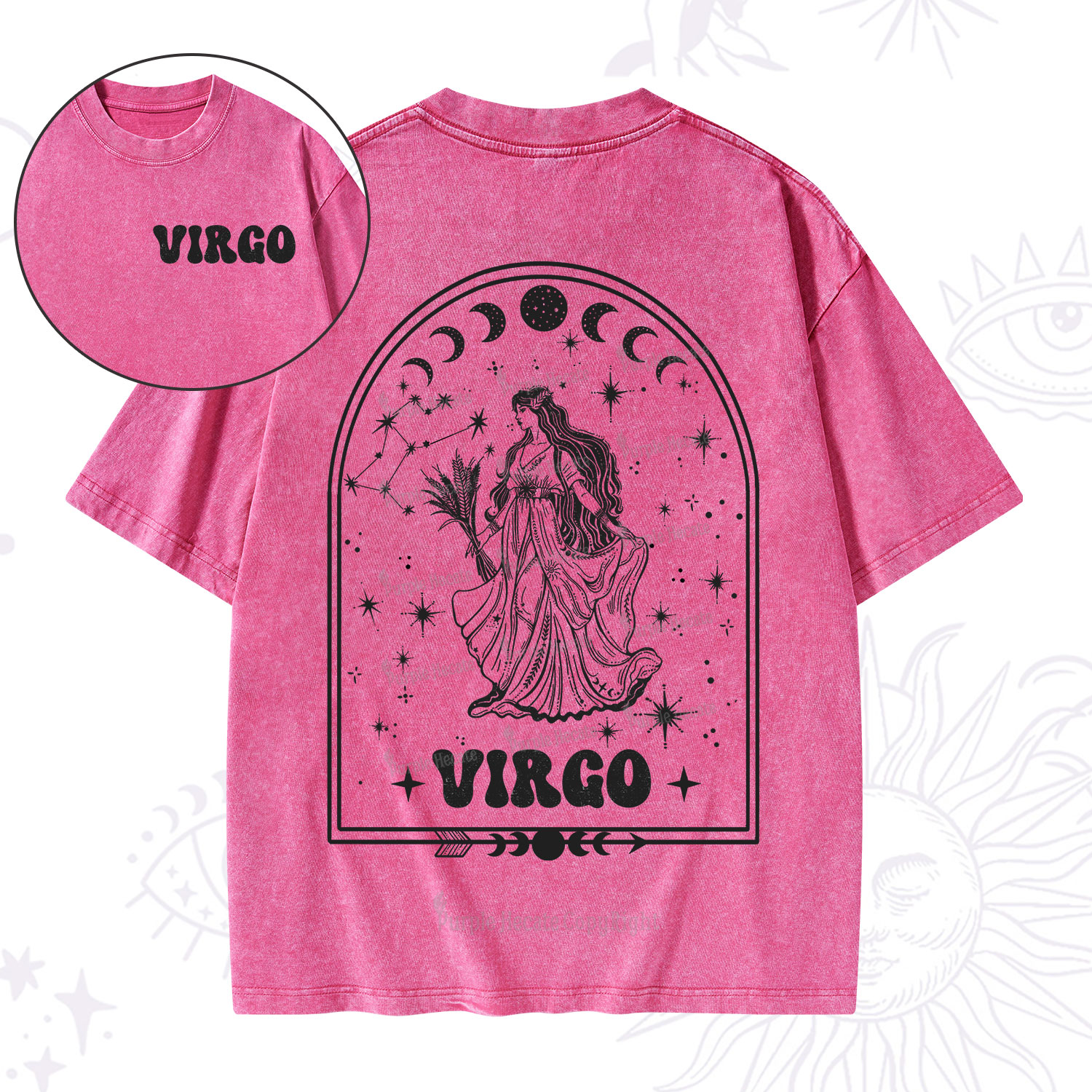 Purplehecate Zodiac Virgo Under the Stars Washed T-Shirt