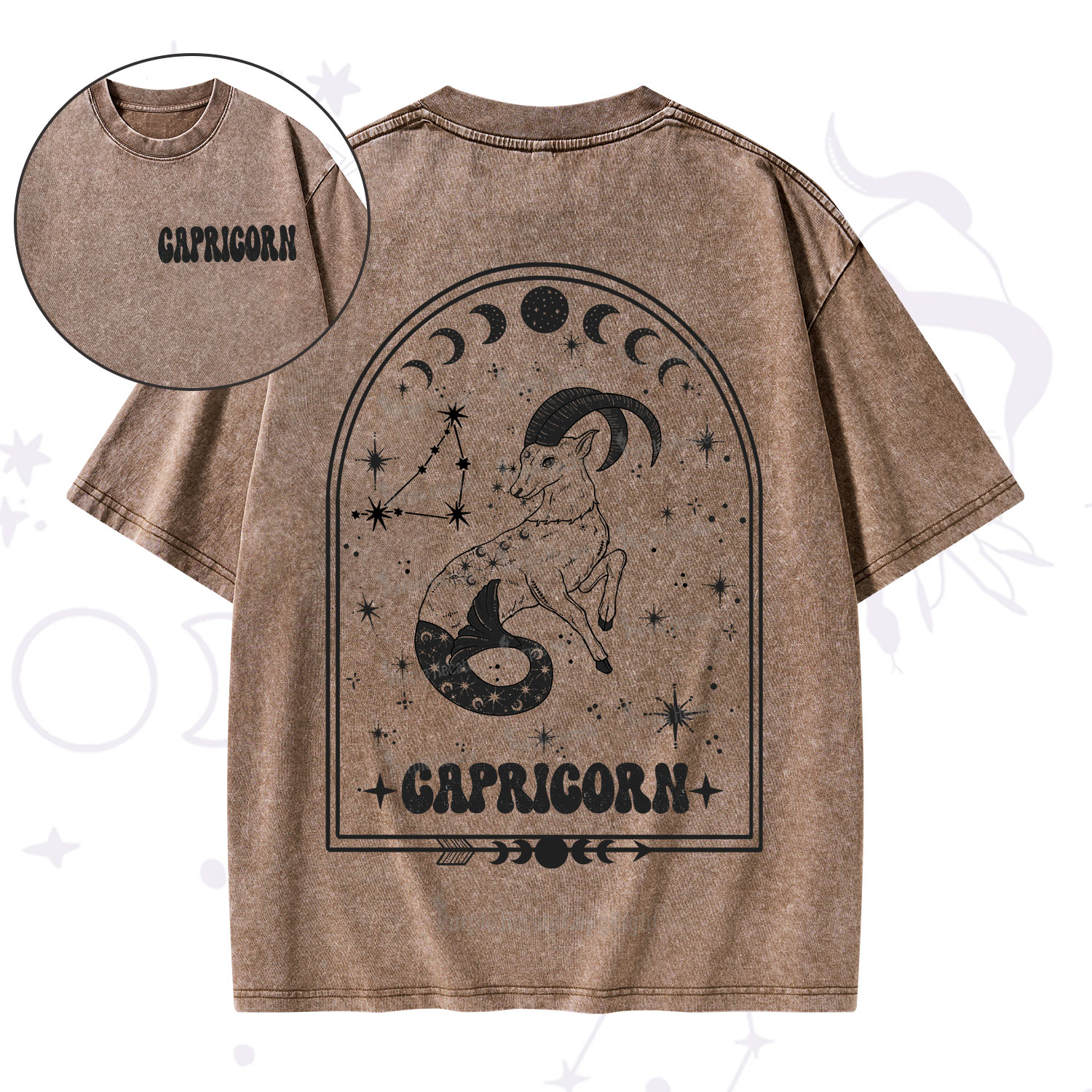 Purplehecate Zodiac Capricorn Under the Stars Washed T-Shirt
