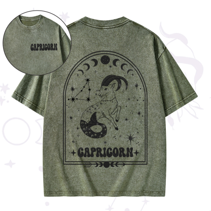 Purplehecate Zodiac Capricorn Under the Stars Washed T-Shirt