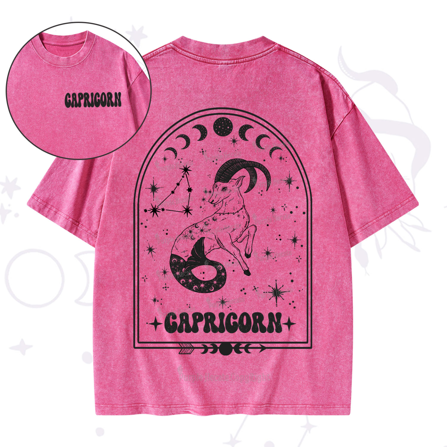 Purplehecate Zodiac Capricorn Under the Stars Washed T-Shirt